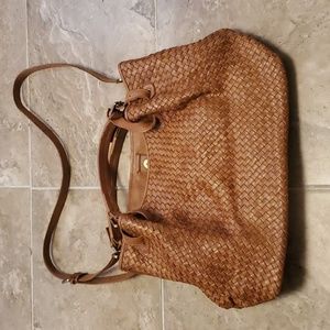 Valentina Italian Wovan Brown Handbag